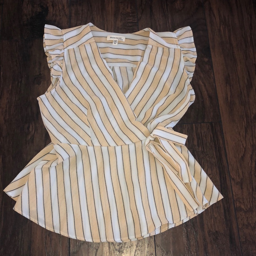 Navy and Yellow Blouse